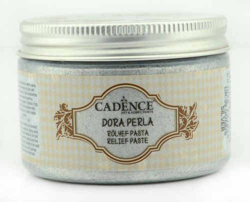 Cadence - Dora Perla Metallic Relief Pasta - Zilver - 150ml (0009) - OPRUIMING