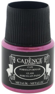 Cadence - Glas- en Porseleinverf Metallic - Donkerroze - 45 ml (0076) *