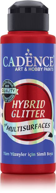 Cadence - Hybride acrylverf Glitter - Crimson Red - 120 ml  (HSG-053)