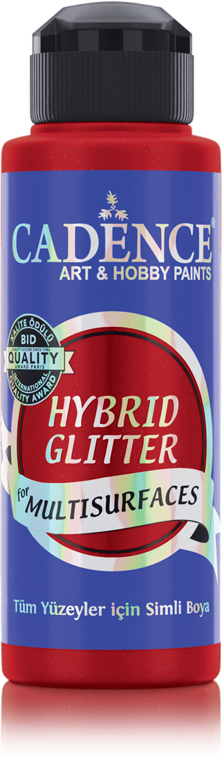 Cadence - Hybride acrylverf Glitter - Crimson Red - 120 ml  (HSG-053)