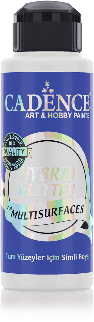 Cadence - Hybride acrylverf Glitter - White - 120 ml  (HSG-001)