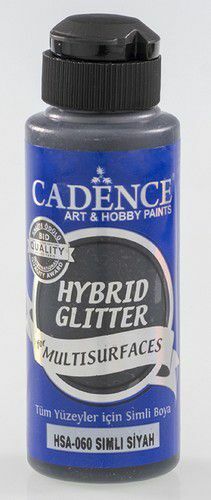Cadence - Hybride acrylverf - Glitter - Black - 120 ml  HSA-060)