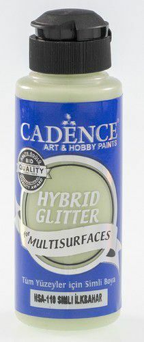Cadence - Hybride acrylverf - Glitter - Spring green - 120 ml  (HSA-110)
