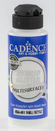 Cadence - Hybride acrylverf - Glitter - White - 120 ml  (HSA-001)