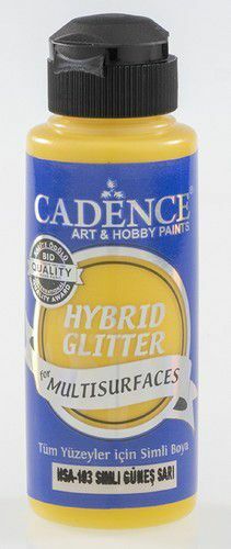 Cadence - Hybride acrylverf - Glitter - Sun Yellow  - 120 ml (HSA-103)