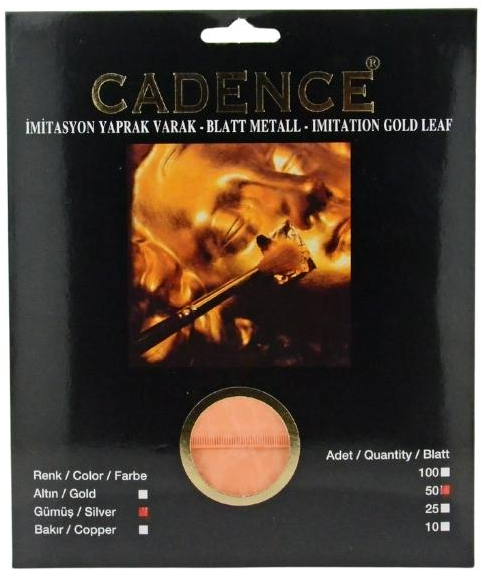 Cadence Imitatie Bladmetaal 15x15 cm Zilver 25 vel (8697422124050)