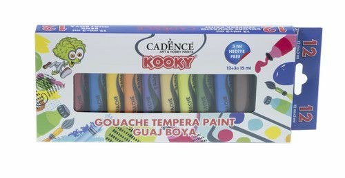 Cadence Kooky Gouache Tempera Verfset 15 ML 12 st 11 015 SET2 0015 12x15ML (301212/0509)