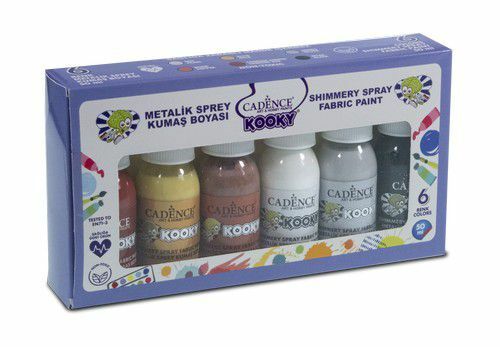 Cadence Kooky Spray Metallic Textielverf Set 50 ML 6 st 11 020 0000 0050 6x50ML (301212/0512)