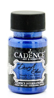 Cadence - Dora - Metallic Glas Verf - Sax blue - 50 ml (3154)