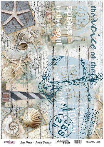 Cadence - Rijst Decoupage papier - Maritiem - 30 x 42 cm (0360)  *