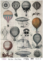 Cadence - Rijst Decoupage papier - Luchtballonnen - 30 x 42 cm (0211) *