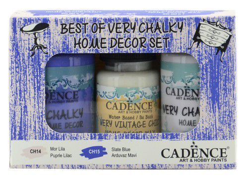 Cadence Very Chalky Home Decor set Paars lila - Leisteenblauw 01 002 0007 909050 90+90+50 ml (0007) CH14 *