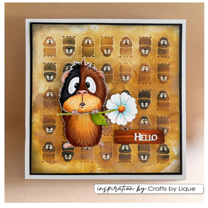 Vaessen Creative • Embossing Folder Guinea Pigs by Carla Creates 15x15cm (CAR0007) *