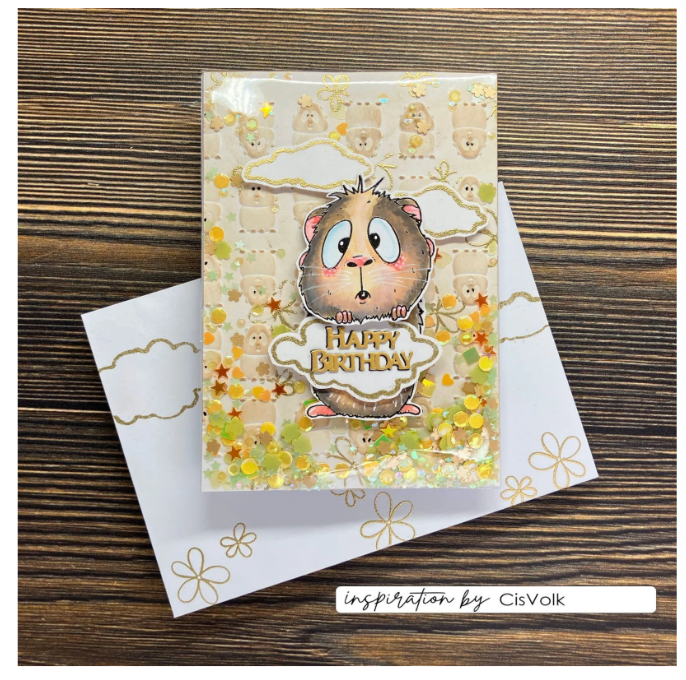 Vaessen Creative • Embossing Folder Guinea Pigs by Carla Creates 15x15cm (CAR0007) *