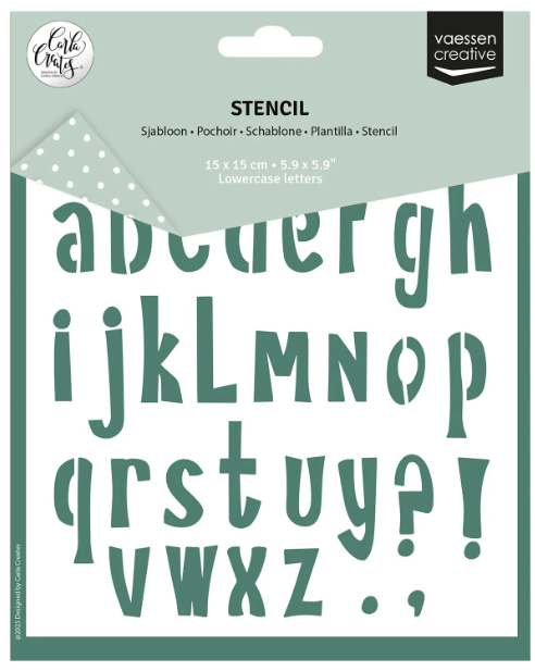 Vaessen Creative • Sjabloon Lowercase Letters by Carla Creates 15x15cm (CAR0009) *