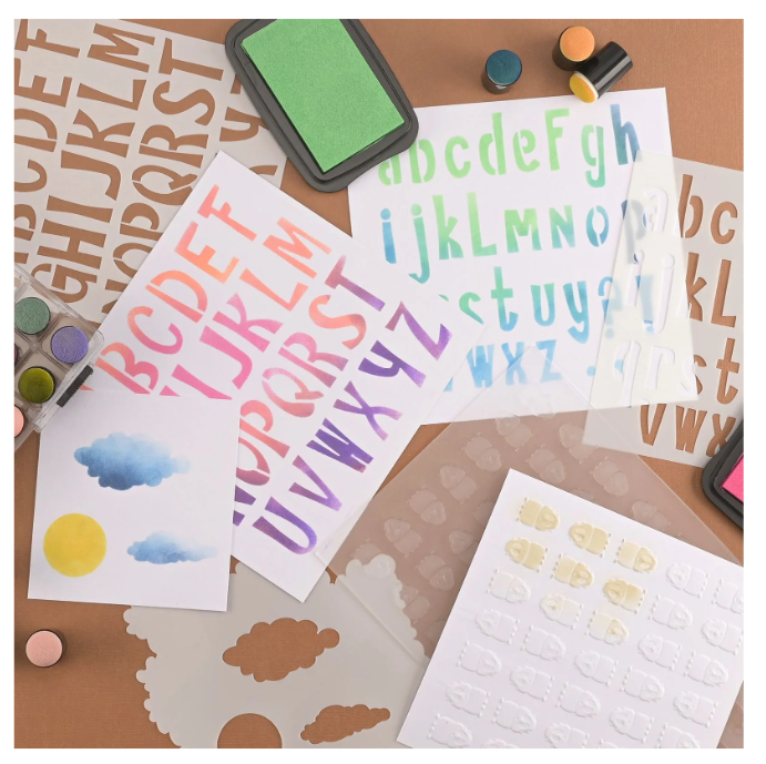 Vaessen Creative • Sjabloon Lowercase Letters by Carla Creates 15x15cm (CAR0009) *