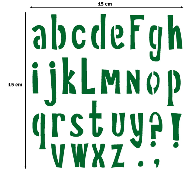 Vaessen Creative • Sjabloon Lowercase Letters by Carla Creates 15x15cm (CAR0009) *