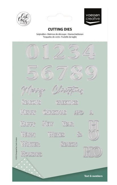 Vaessen Creative • Snijmallen Cijfers & Kerstgroeten 29st. (CAR0101)