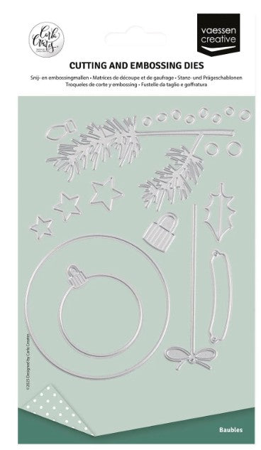 Vaessen Creative • Snij- en Embossingmallen Kerstdecoraties 15st. (CAR0102)