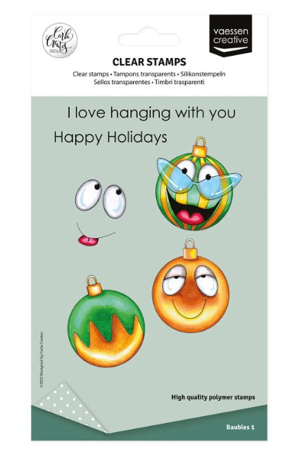 Vaessen Creative • Clear Stamps Kerstballen 1 12st. (CAR0105) *