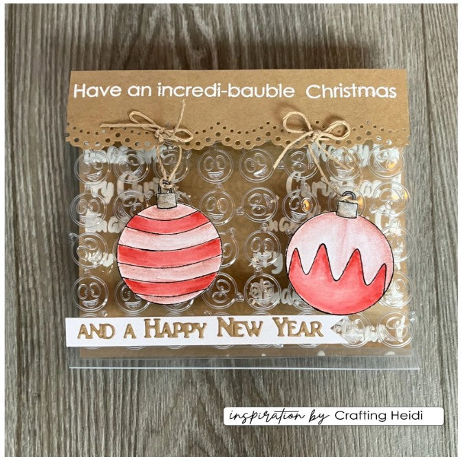 Vaessen Creative • Clear Stamps Kerstballen 1 12st. (CAR0105) *