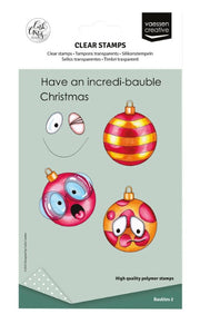 Vaessen Creative • Clear Stamps Kerstballen 2 12st. (CAR0106) *