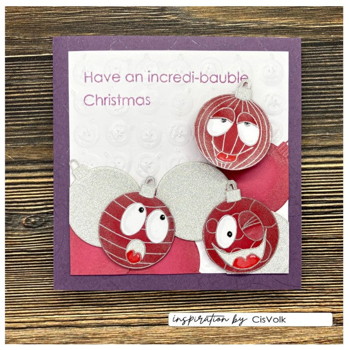 Vaessen Creative • Clear Stamps Kerstballen 2 12st. (CAR0106) *