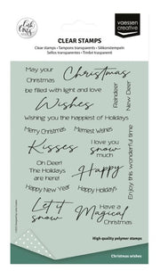 Vaessen Creative • Clear Stamps Engelse Kerstteksten 20st. (CAR0107) *