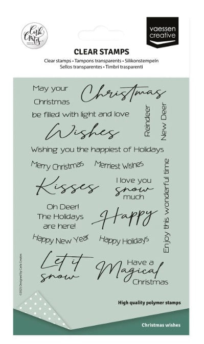 Vaessen Creative • Clear Stamps Engelse Kerstteksten 20st. (CAR0107) *
