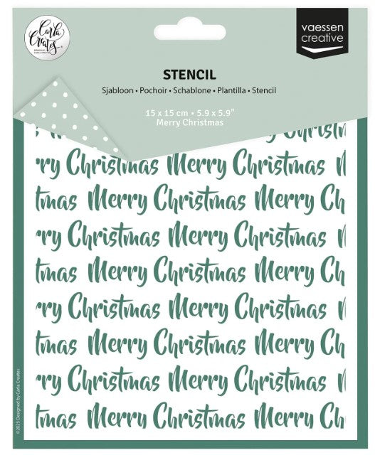 Vaessen Creative • Stencil Merry Christmas 15x15cm (CAR0114) *