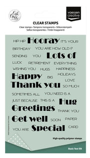 Vaessen Creative • Clear Stamps Engelse Teksten 34st. (CAR0202) *