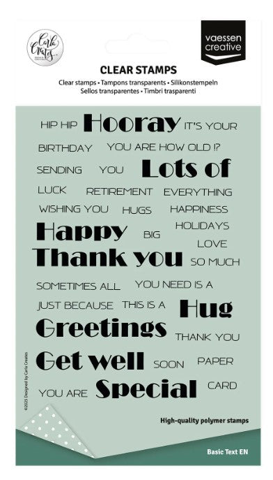Vaessen Creative • Clear Stamps Engelse Teksten 34st. (CAR0202) *
