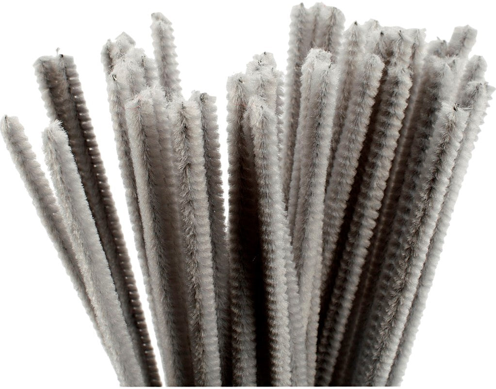 CC Chenilledraad 6 mm Grijs 50 stuks (51617)