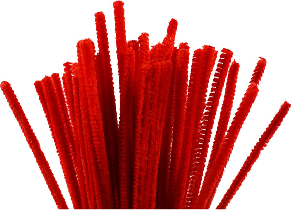 CC Chenilledraad 6 mm Rood 50 stuks (51613)