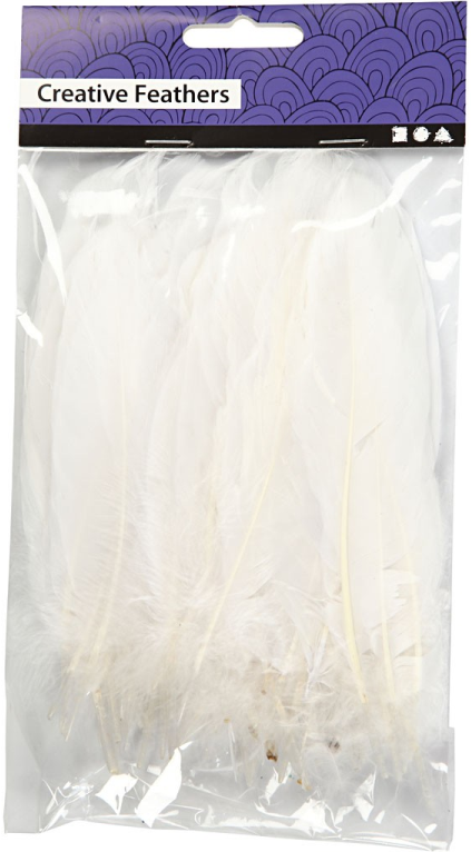 CC Ganzenveren 15 cm Wit 70 stuks (51674)