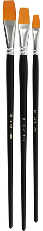 CC Gold Line Acryl Big Size Penselen Plat Set Middel 3 stuks (100276)