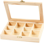 CC Houten Doos Met Glazen Deksel 15,5x20,5x3,5 cm (56930