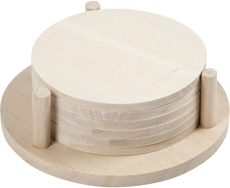 CC Houten Ronde Onderzetters 9,5 cm 6 stuks (55921)