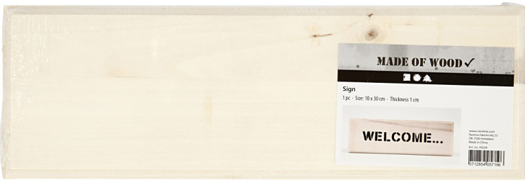 CC Houten Schild Naambord 10x30 cm per stuk (59224)