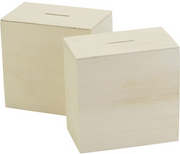 CC Houten Spaarpot 10x10x6 cm, Per stuk (669041)