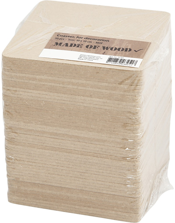 CC MDF Onderzetters 10x10 cm 50 stuks (55761)