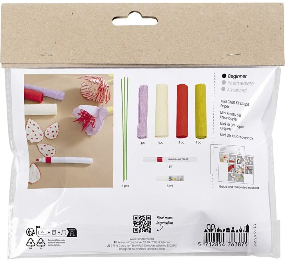 CC Mini Hobbyset Crêpepapier Bloemen Pastelkleuren (977763)