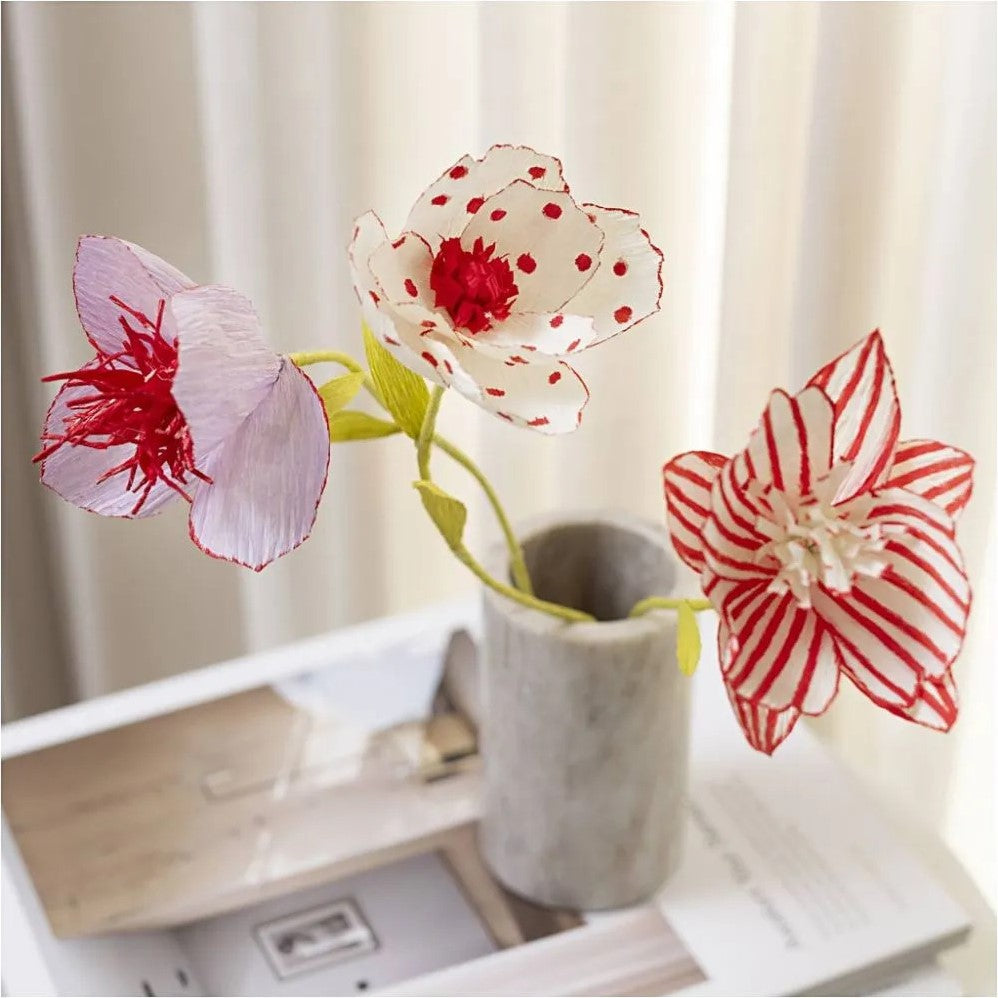 CC Mini Hobbyset Crêpepapier Bloemen Pastelkleuren (977763)