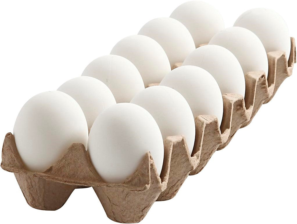 CC Plastic Eieren 6 cm Wit 12 stuks (51024)