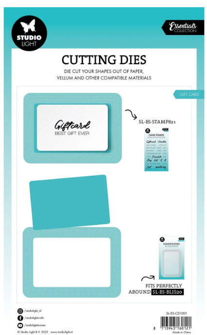 Studio Light • Essentials Cutting Die Gift Card Blister Die (SL-ES-CD1001) *