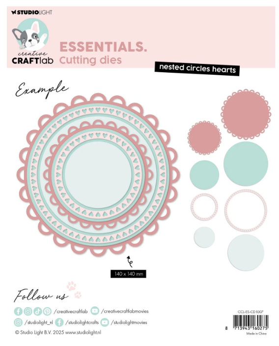 Creative Craftlab • Essentials Cutting Die Nested Circles Hearts (CCL-ES-CD1007) *