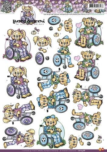 3D Knipvel - Yvonne Creations - Rolstoel