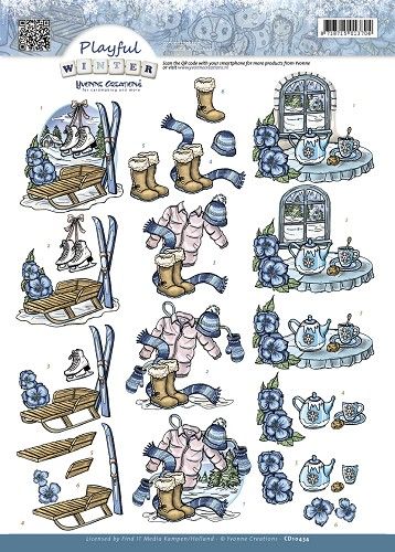 3D Knipvel - Yvonne Creations - Playful winter - Cozy winter