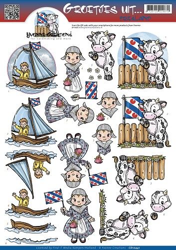 3D Knipvel - Yvonne Creations - Groetjes uit Friesland