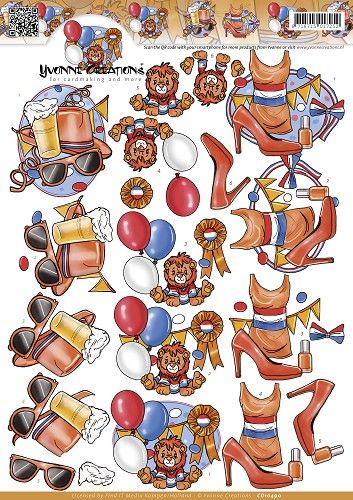 3D Knipvel - Yvonne Creations - Koningsdag